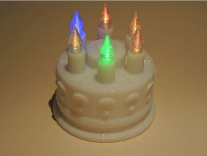 anniversaire gâteau color changing LED bougies thinger13 3d print model - Mito3D