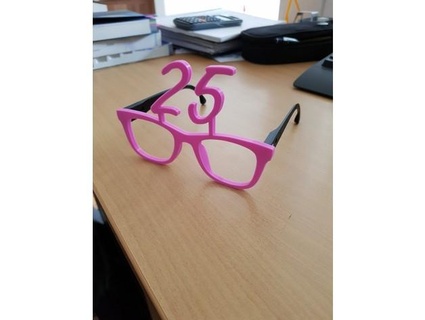 25th birthday glasses schmiedit 3d print model - Mito3D
