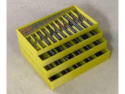 drill bit organizer trays eusonic 3d print model - Mito3D