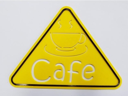 cafetería advertencia tablero cdy226 3d print model - Mito3D