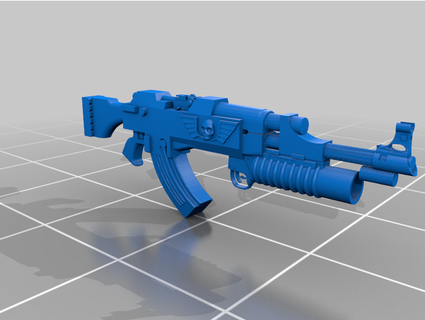 intergalactic guard motor rifle infantry am-47 + rg-6 grenade launcher alyxlunceford 3d print model - Mito3D