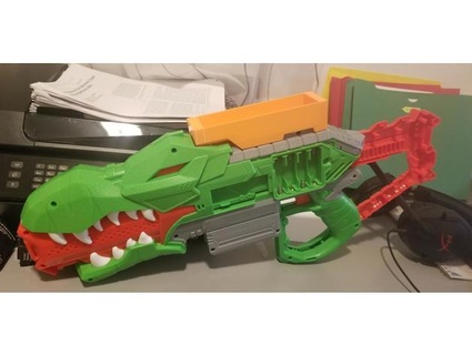 nerf squadra dinosauri rex furia allargato batteria vassoi binari buffdaddynerf 3d print model - Mito3D