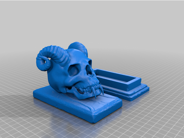 Tiefling Schädel Box edel 3D print model - Mito3D