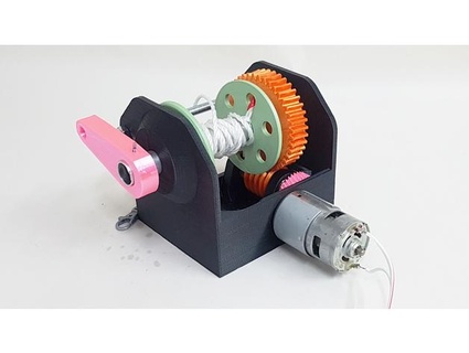 3d printed high torque gearbox building electric hoist worm retsetman 3d print model - Mito3D