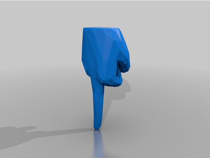 milieu doigt main faible poly souris aveugle 3d print model - Mito3D