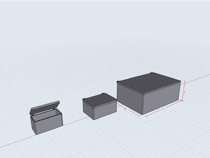 caixa tampa 3 tamanhos 3d print model - Mito3D