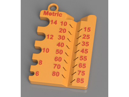 metric screws quick measure jig stig 3d print model - Mito3D