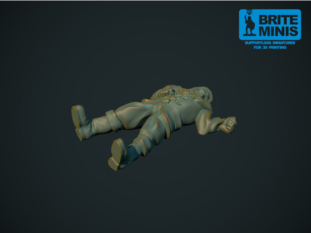 casualty 28mm supportless fdm friendly briteminis 3D print model - Mito3D