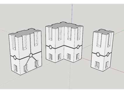 paria lien modulaire murs v1 passer côté 3d print model - Mito3D