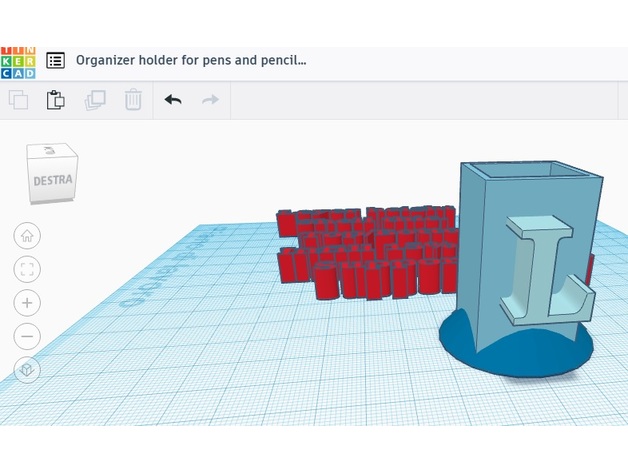 organizador suporte canetas lápis iniciais l porta Gerente matite vejo 3D print model - Mito3D