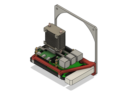 Himbeere pi 4 3 Eis Turm ssd hdd 120mm Ventilator montieren Guanoloop 3d print model - Mito3D
