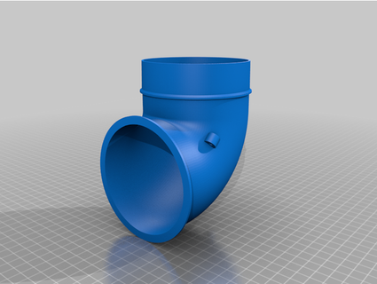 exhaust adapter dryer right angle rubenbae 3d print model - Mito3D