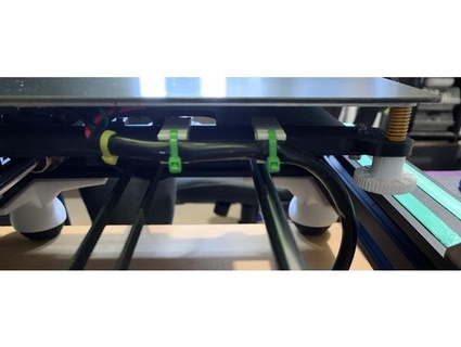 anycubic mega zero - heated bed cable strain relief & mounting brackets djos 1475 3d print model - Mito3D