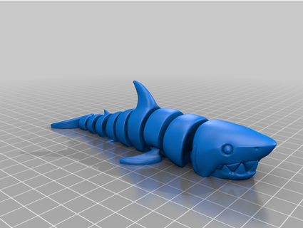articulado tiburón mandíbula cola micklang25 3d print model - Mito3D