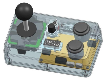 manette jeu rétro arcade pc usb c64 c128 amiga projekt joyweiler schlumpf999 3d print model - Mito3D
