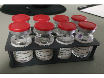Unterstützung gießen Flacons de Impfstoff Covid astra zeneca hunty88 3d print model - Mito3D
