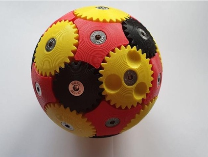 double sized sphere gear - easy turn remix bizzyt 3d print model - Mito3D