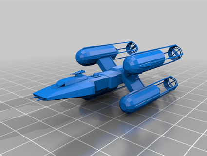 xy wing vou lucrar 3d print model - Mito3D