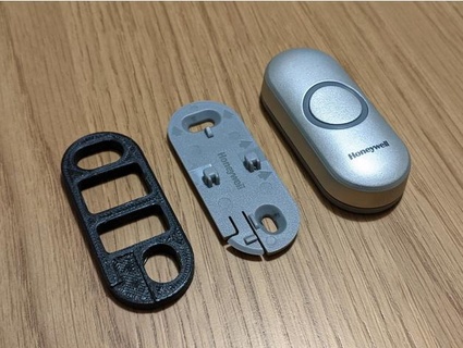 doorbell spacer honeywell bell push plate peaberry 3d print model - Mito3D