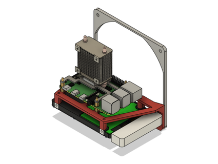 Himbeere pi 4 3 Eis Turm ssd hdd RTC 120mm Ventilator montieren Guanoloop 3d print model - Mito3D
