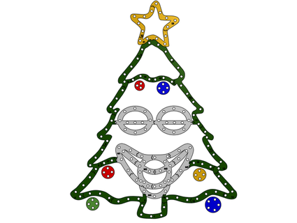 Şarkı söyleme Noel ağaç rgb piksel yeşil alan 3d print model - Mito3D