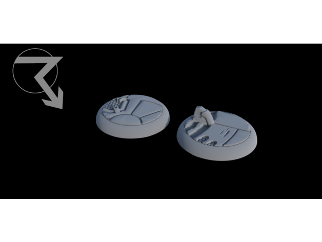 round lipped base sample - sci fi authoritarian - warcaster compatible thunderhead  3D print model - Mito3D