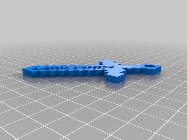 Minecraft kılıç logo gömülü Godominick 3D print model - Mito3D