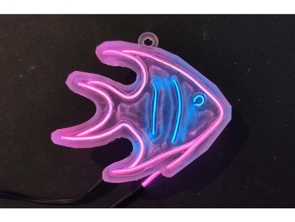 el wire angel fish neon christmas ornament swirlingbrain 3d print model - Mito3D