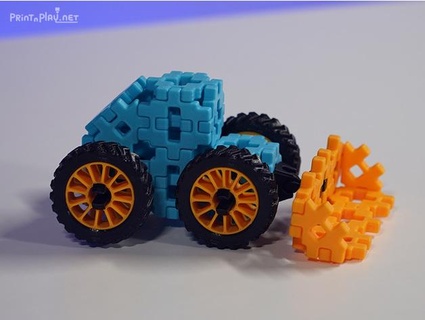 mini waffle blocos 3 rodas hélices gaio printnplay 3d print model - Mito3D