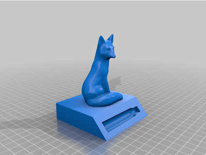 sitting fox trophy 7x64 cartridge berti2k 3d print model - Mito3D