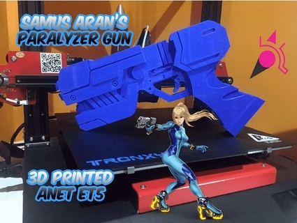 3d printed samus aran's paralyzer gun metroid aalejandrovr24 3d print model - Mito3D