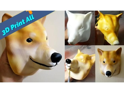 shiba inu doge dog head zomcus 3d print model - Mito3D