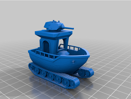 battle boat visual benchy print supports printer000 3d print model - Mito3D