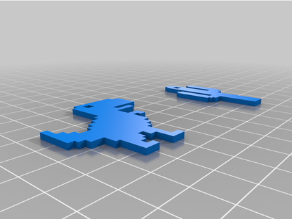 t-rex game keychain talves design 3d print model - Mito3D