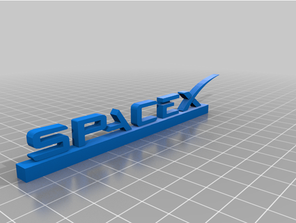 spacex logotipo mebro2020 3d print model - Mito3D