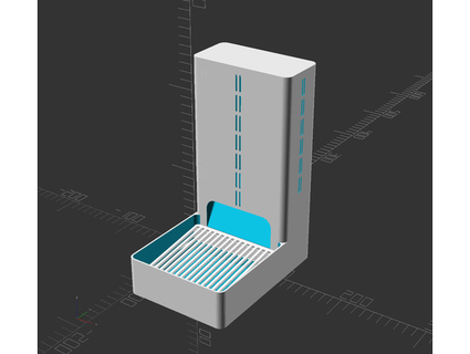 chat croquettes alimentation plateau silo espace rangement regarder 3d print model - Mito3D