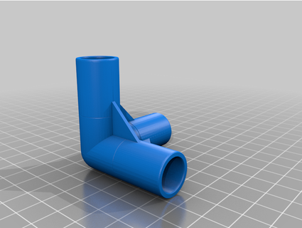 reinforced three way elbow join v2 blueice333 3d print model - Mito3D