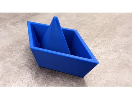 origami paper boat floating dixi1989 3d print model - Mito3D