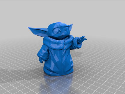 bebek Yoda düşük poli yeniden düzenleme Argali 3d print model - Mito3D