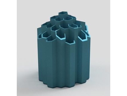 hexagonal stylo titulaire soutien imaginer 3d print model - Mito3D