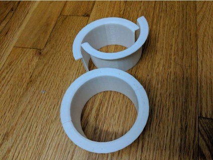 2-part interlocking drywall cable hole protector parametric openscad chriskoss 3d print model - Mito3D
