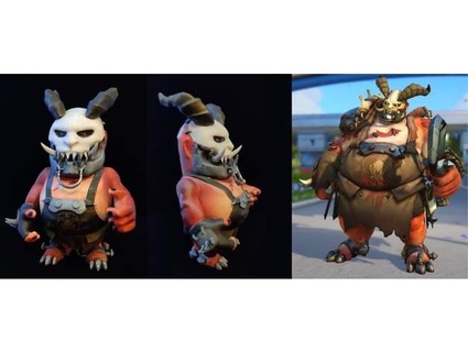 Overwatch Verkehrsrowdy Metzger Haut unrealistisch funktioniert 3d print model - Mito3D