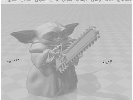 Baby Yoda Kettensäge mathias42 3d print model - Mito3D