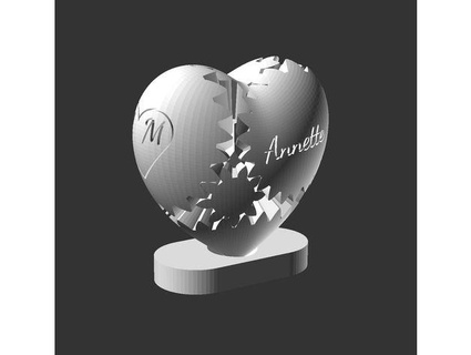 coração engrenagens esculpido ficar pé martinw2 3d print model - Mito3D