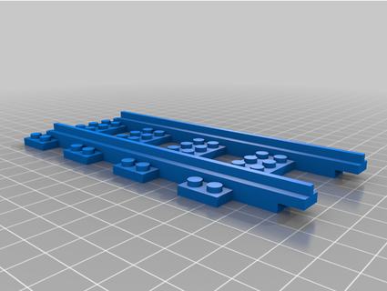 train Piste compatible vieux lego rail bleu hôtel 3d print model - Mito3D