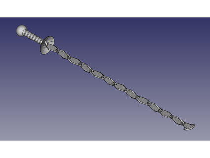 épée chaîne hawaak 3d print model - Mito3D
