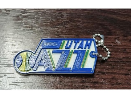 utah jazz logo keychain rianocerous 3d print model - Mito3D