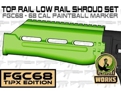 fgc-68 low rail shroud set paintball magfed untangle 3d print model - Mito3D