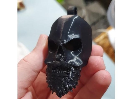 bearded skull keychain n3d printing 3d print model - Mito3D