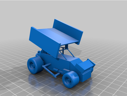 winged 360 sprint car outlaw45 3d print model - Mito3D